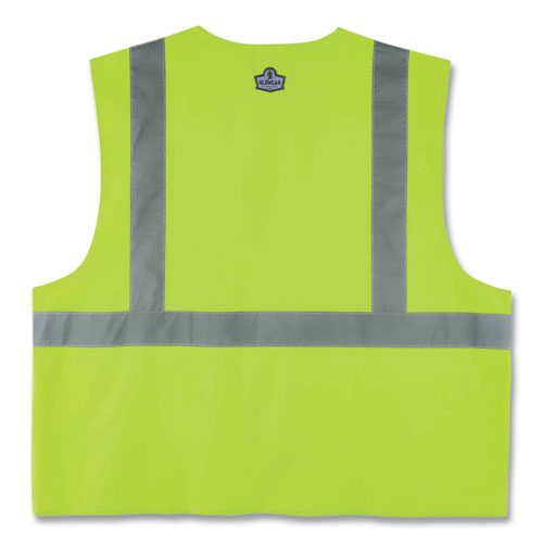 Ergodyne Glowear 8225hl Class 2 Standard Solid Hook And Loop Vest Polyester Lime 4x-large/5x-large