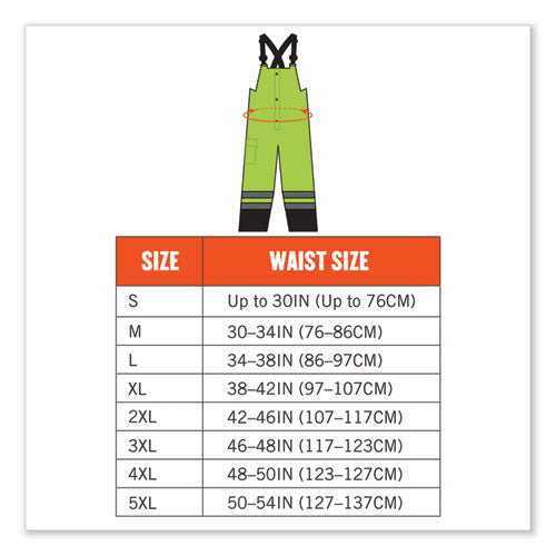 Ergodyne Glowear 8918bk Class E Hi-vis Rain Bibs Black Bottom X-large Lime