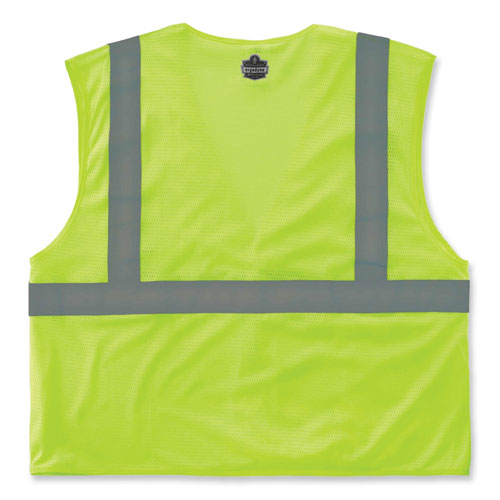 Ergodyne Glowear 8210hl Class 2 Economy Mesh Hook And Loop Vest Polyester X-small Lime