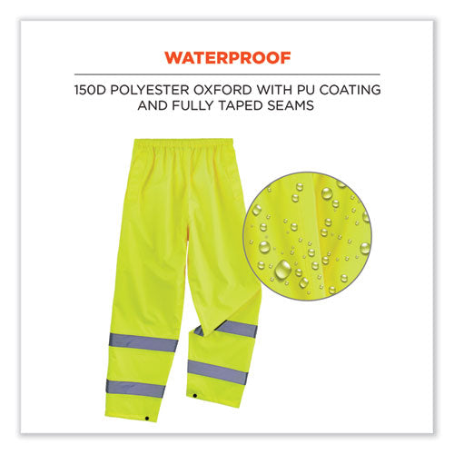 Ergodyne Glowear 8916 Class E Lightweight Hi-vis Rain Pants 4x-large Lime