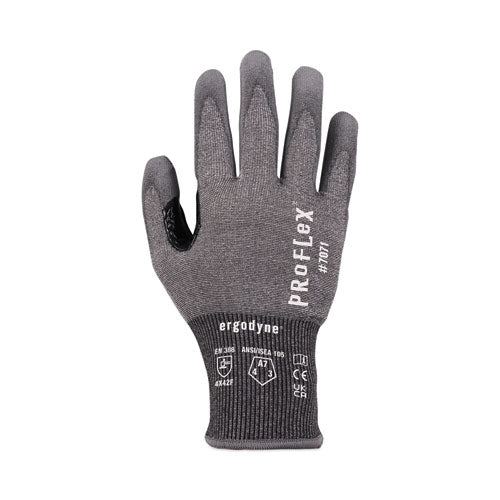 Ergodyne Proflex 7071 Ansi A7 Pu Coated Cr Gloves Gray Small 12 Pairs/pack