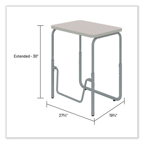 Safco Alphabetter 2.0 Height-adjust Student Desk W/pendulum Bar 27.75x19.75x22 To 30 Pebble Gray