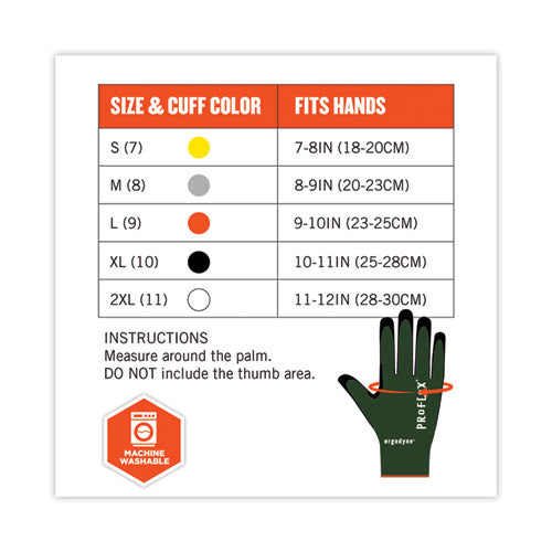 Ergodyne Proflex 7070 Ansi A7 Nitrile Coated Cr Gloves Green 2x-large 12 Pairs/pack