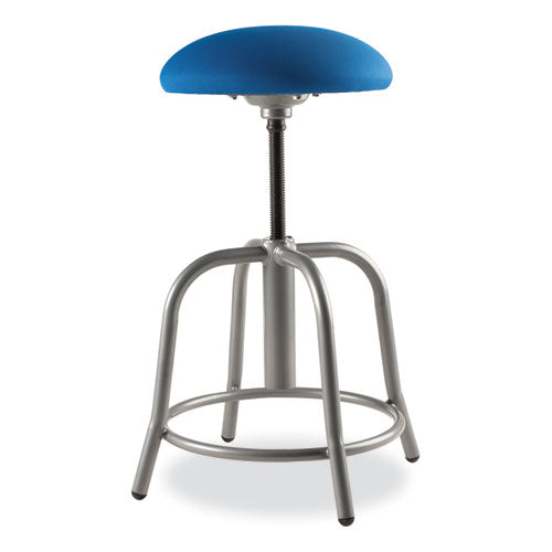 NPS 6800 Series Height Adj Fabric Padded Seat Stool Supports 300lb 18"-25" Ht Cobalt Blue Seat/gray Baseships In 1-3 Bus Days