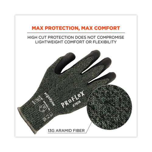 Ergodyne Proflex 7070 Ansi A7 Nitrile Coated Cr Gloves Green X-large 12 Pairs/pack