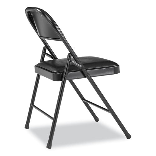 BASICS By NPS 950 Series Vinyl Padded Steel Folding Chair Supports Up To 250 Lb 17.75" Seat Height Black 4/Caseships In 1-3 Bus Days