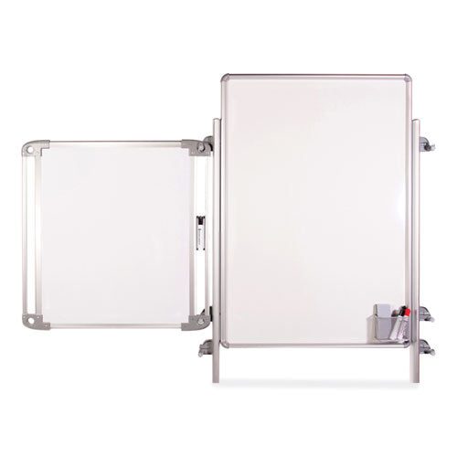 Ghent Nexus Easel Whiteboard 32x76.13 White Surface Satin Aluminum Frame