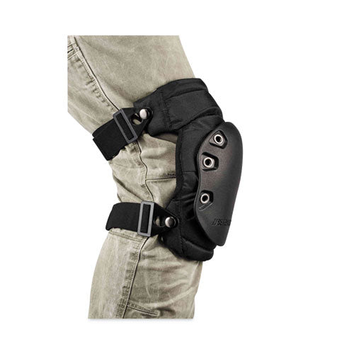 Ergodyne Proflex 435 Hinged Gel Knee Pad With Buckles Hard Cap Buckle Closure One Size Black Pair