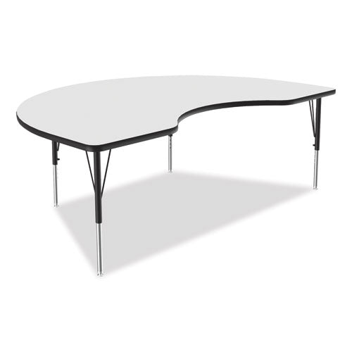 Correll Markerboard Activity Table Kidney Shape 72"x48"x19" To 29" White Top Black Legs 4/pallet