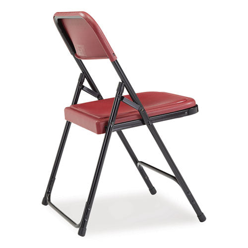 NPS 800 Series Plastic Folding Chair Supports 500 Lb 18" Seat Ht Burgundy Seat/back Black Base 4/ct Ships In 1-3 Bus Days