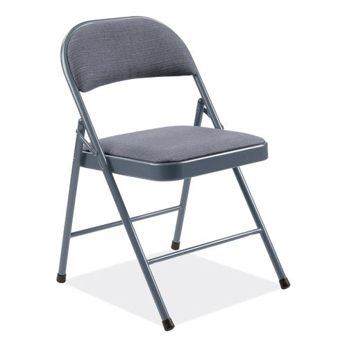 BASICS By NPS 970 Series Fabric Padded Steel Folding Chair Supports 250 Lb 17.75" Seat Ht Star Trail Blue 4/ctships In 1-3 Bus Days