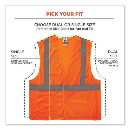 Ergodyne Glowear 8215ba Class 2 Economy Breakaway Mesh Vest Polyester X-small Orange