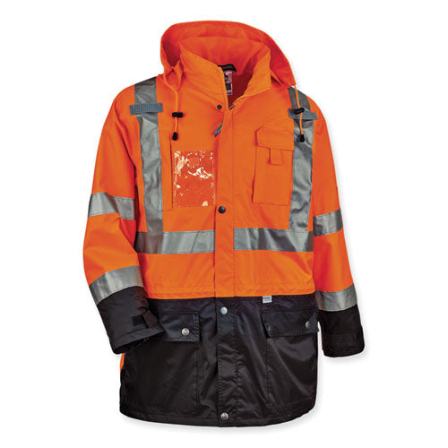 Ergodyne Glowear 8386 Class 3 Hi-vis Outer Shell Jacket Polyester Small Orange