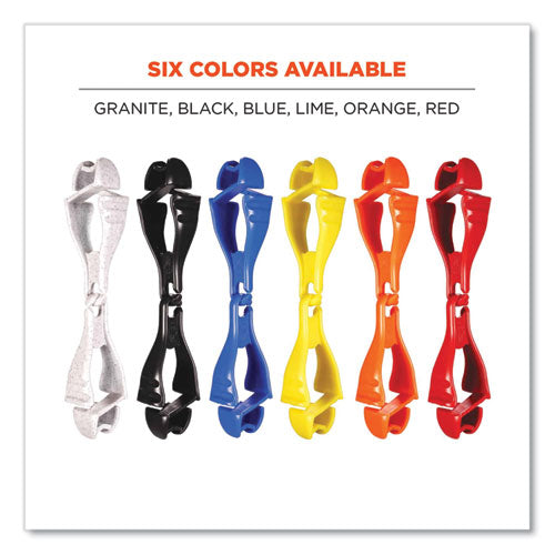 Ergodyne Squids 3400 Glove Clip Holder With Dual Clips 1x1x6.5 Acetal Copolymer Orange 100/Case