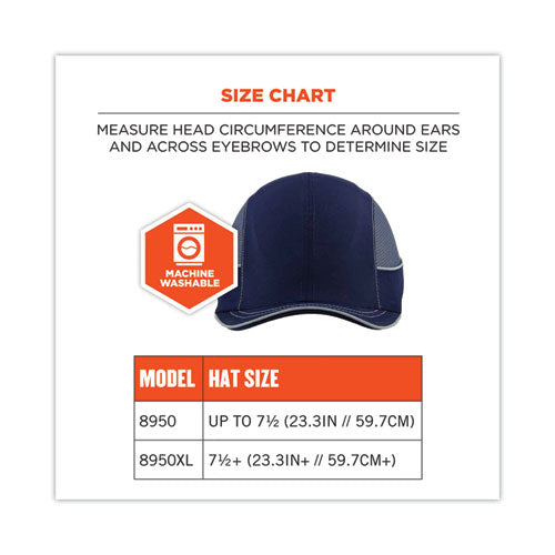 Ergodyne Skullerz 8950 Bump Cap Hat Micro Brim Navy