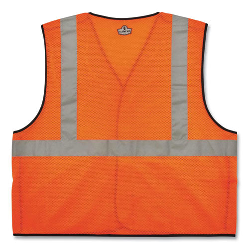 Ergodyne Glowear 8216ba Class 2 Breakaway Mesh Id Holder Vest Polyester 4x-large/5x-large Orange