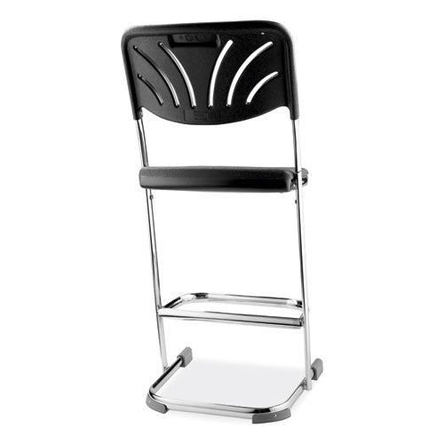 NPS 6600 Series Elephant Z-stool With Backrest Supports 500 Lb 24" Seat Ht Black Seat/back Chrome Frameships In 1-3 Bus Days