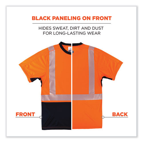 Ergodyne Glowear 8283bk Class 2 Lightweight Performance Hi-vis T-shirt Polyester 4x-large Orange