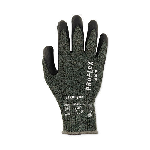 Ergodyne Proflex 7070 Ansi A7 Nitrile Coated Cr Gloves Green Medium 12 Pairs/pack