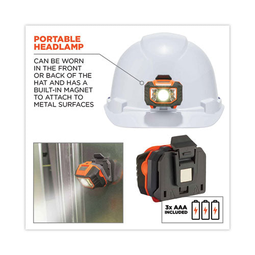 Ergodyne Skullerz 8970led Class E Hard Hat Cap Style With Led Light White