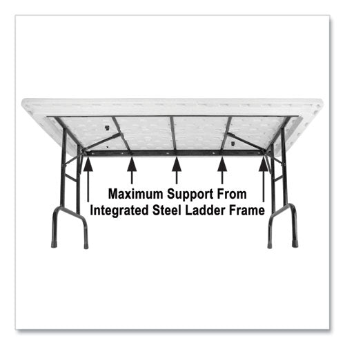 Correll Adjustable Folding Tables Rectangular 72"x30"x22" To 32" Yellow Top Black Legs 4/pallet