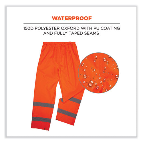 Ergodyne Glowear 8916 Class E Lightweight Hi-vis Rain Pants 5x-large Orange