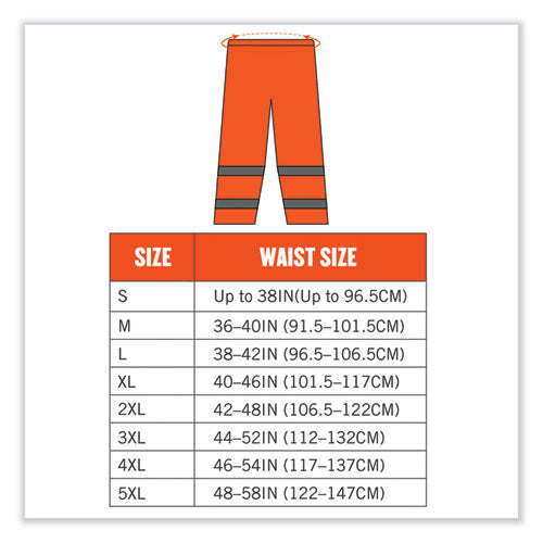 Ergodyne Glowear 8916 Class E Lightweight Hi-vis Rain Pants 5x-large Orange