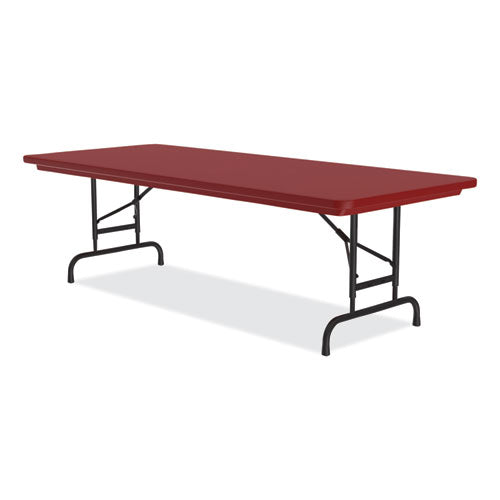 Correll Adjustable Folding Tables Rectangular 72"x30"x22" To 32" Red Top Black Base 4/pallet