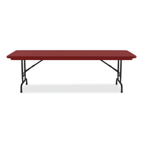 Correll Adjustable Folding Tables Rectangular 72"x30"x22" To 32" Red Top Black Base 4/pallet