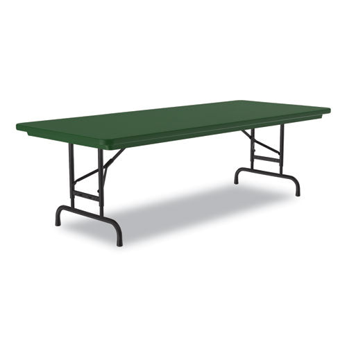 Correll Adjustable Folding Tables Rectangular 72"x30"x22" To 32" Green Top Black Base 4/pallet