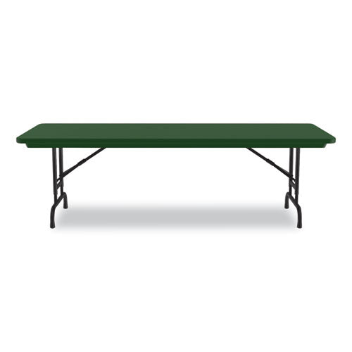 Correll Adjustable Folding Tables Rectangular 72"x30"x22" To 32" Green Top Black Base 4/pallet