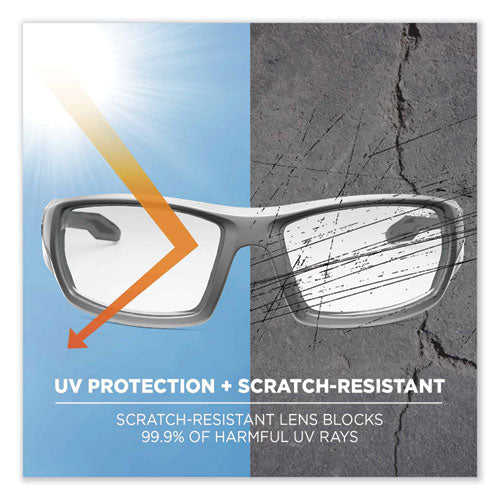 Ergodyne Skullerz Odin Safety Glasses Matte Gray Nylon Impact Frame Indoor/outdoor Polycarbonate Lens