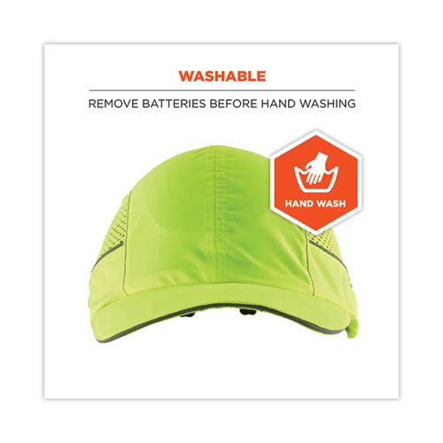 Ergodyne Skullerz 8960 Bump Cap With Led Lighting Long Brim Lime Green