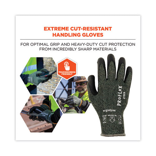 Ergodyne Proflex 7070 Ansi A7 Nitrile Coated Cr Gloves Green 2x-large Pair