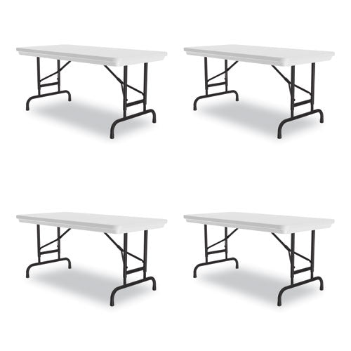 Correll Adjustable Folding Table Rectangular 48"x24"x22" To 32" Gray Top Black Legs 4/pallet