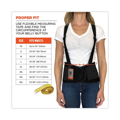 Ergodyne Proflex 100 Economy Spandex Back Support Brace 4x-large 52" To 58" Waist Black