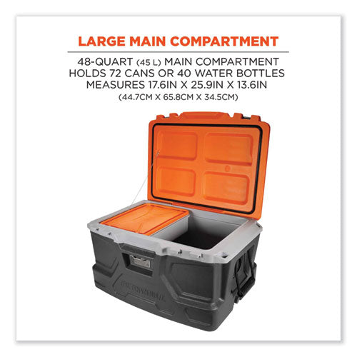 Ergodyne Chill-its 5171 48-quart Industrial Hard Sided Cooler Orange/gray