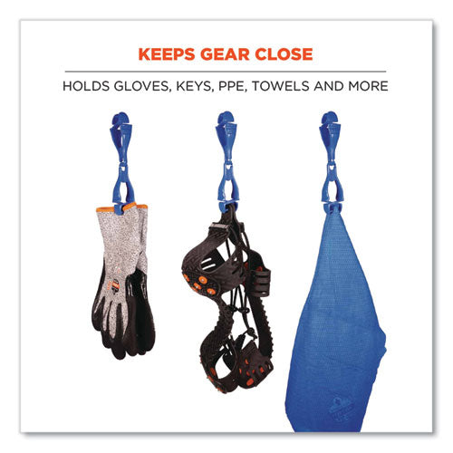 Ergodyne Squids 3400 Glove Clip Holder With Dual Clips 1x1x6.5 Acetal Copolymer Blue 100/Case
