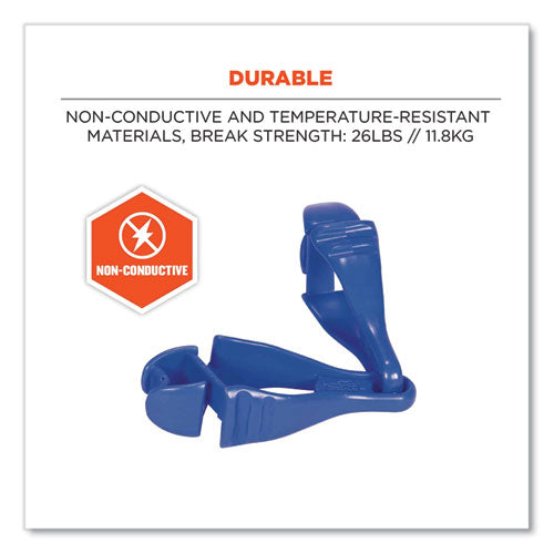 Ergodyne Squids 3400 Glove Clip Holder With Dual Clips 1x1x6.5 Acetal Copolymer Blue 100/Case
