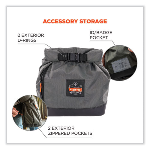 Ergodyne Arsenal 5186 Full Respirator Bag With Roll Top Closure 7.5x13.5x13.5 Gray