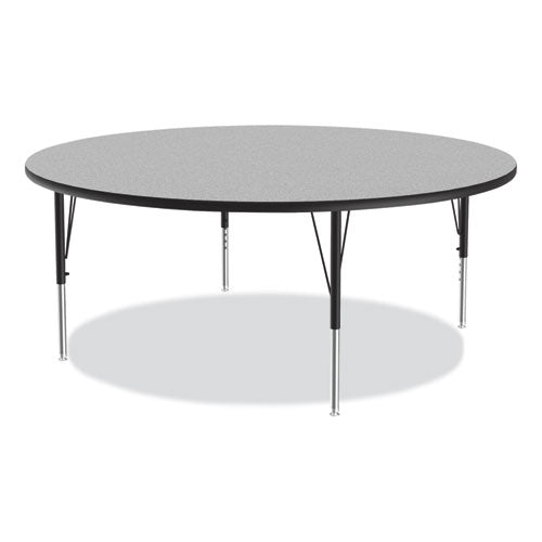 Correll Height Adjustable Activity Table Round 60"x19" To 29" Gray Granite Top Black Legs 4/pallet