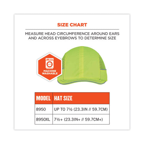 Ergodyne Skullerz 8950 Bump Cap Hat Short Brim Lime