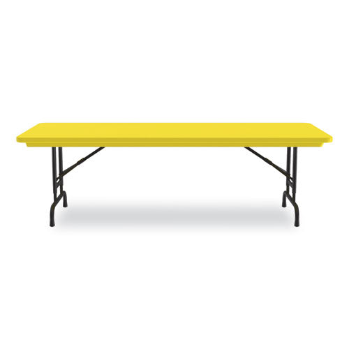 Correll Adjustable Folding Tables Rectangular 60"x30"x22" To 32" Yellow Top Black Legs 4/pallet