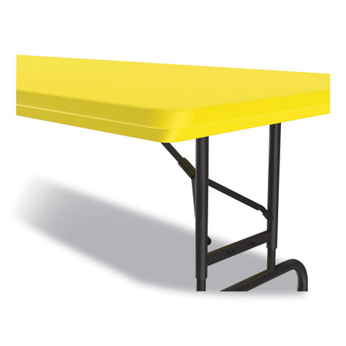 Correll Adjustable Folding Tables Rectangular 60"x30"x22" To 32" Yellow Top Black Legs 4/pallet