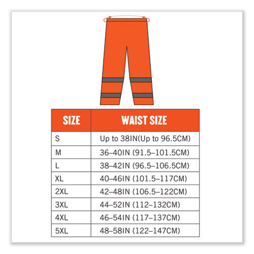 Ergodyne Glowear 8916 Class E Lightweight Hi-vis Rain Pants Small Orange