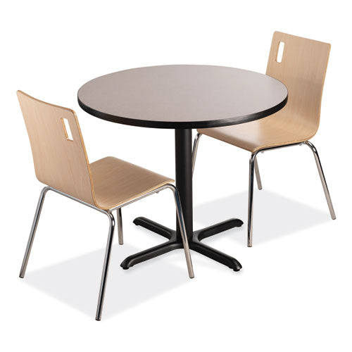 NPS Cafe Table 36" Diameterx30h Round Top/x-base Gray Nebula Black Base