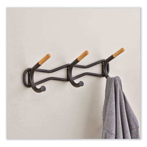 Safco Family Coat Wall Rack 3 Hook 18.5wx6.25dx7.25h Cream