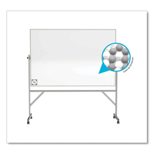 Ghent Reversible Magnetic Hygienic Porcelain Whiteboard Satin Aluminum Frame/stand 48x36 White Surface Ships In 7-10 Bus Days