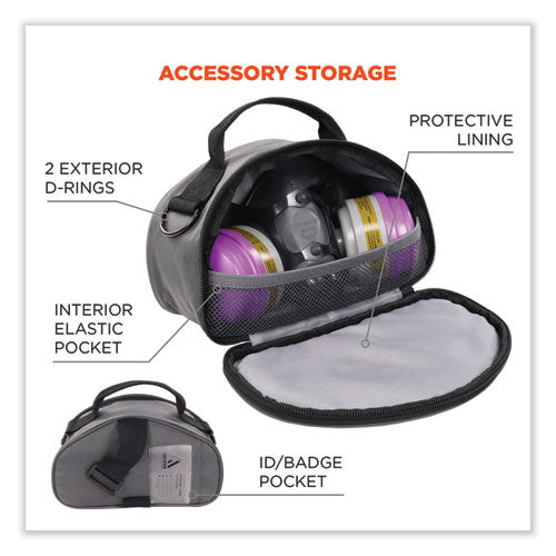 Ergodyne Arsenal 5187 Clamshell Half Respirator Bag With Zipper Closure 4x9x5 Gray