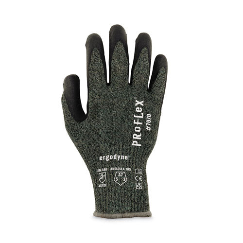 Ergodyne Proflex 7070 Ansi A7 Nitrile Coated Cr Gloves Green Large 12 Pairs/pack
